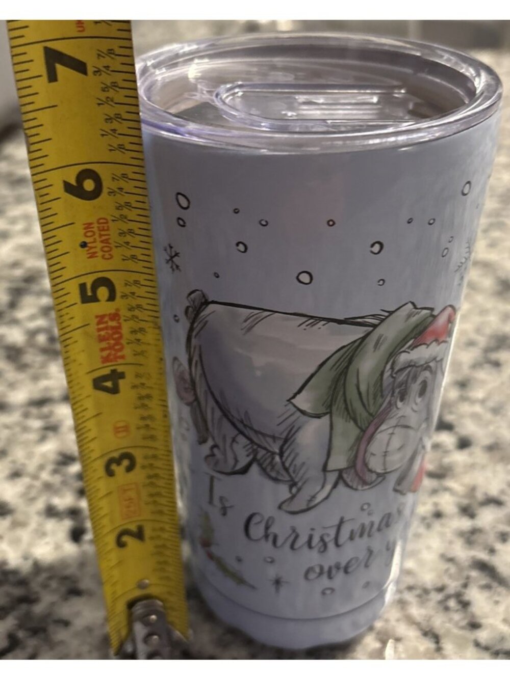 Disney Store Eeyore “Is Christmas Over Yet?” Hot or Cold 7” Mug